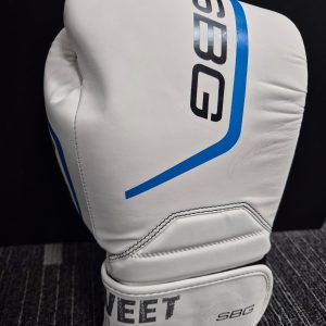SBG PU Velcro Training Gloves White with Blue