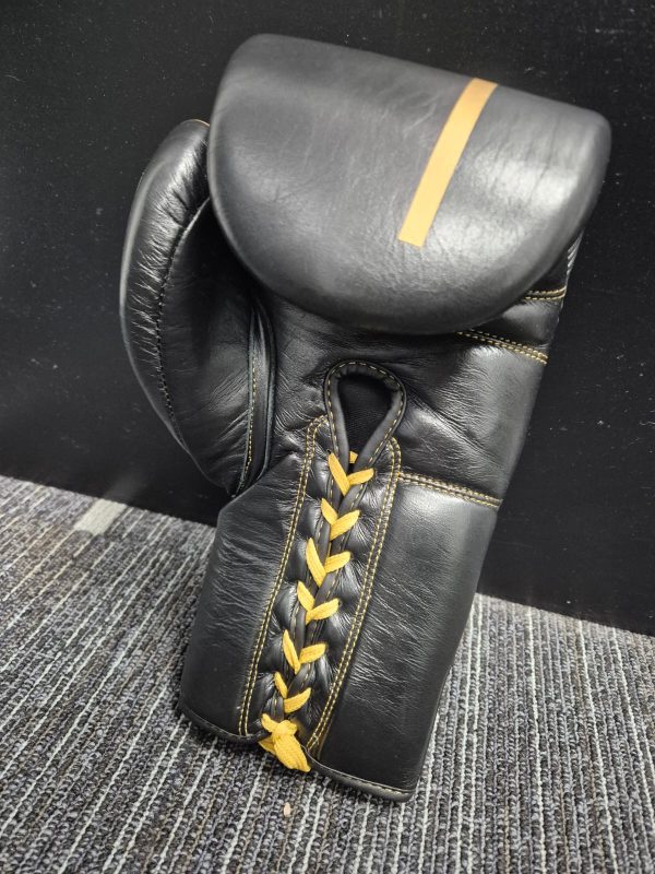 SBG Top quality leather lace up sparring glove black lace